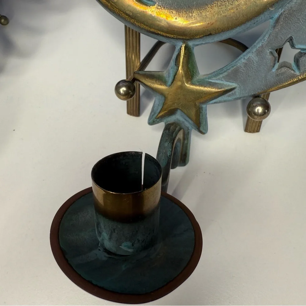SOLD PartyLite Sun & Moon 1994 Wall Hanging Candle Holders Celestial Vintage Sco - Picture 7 of 16